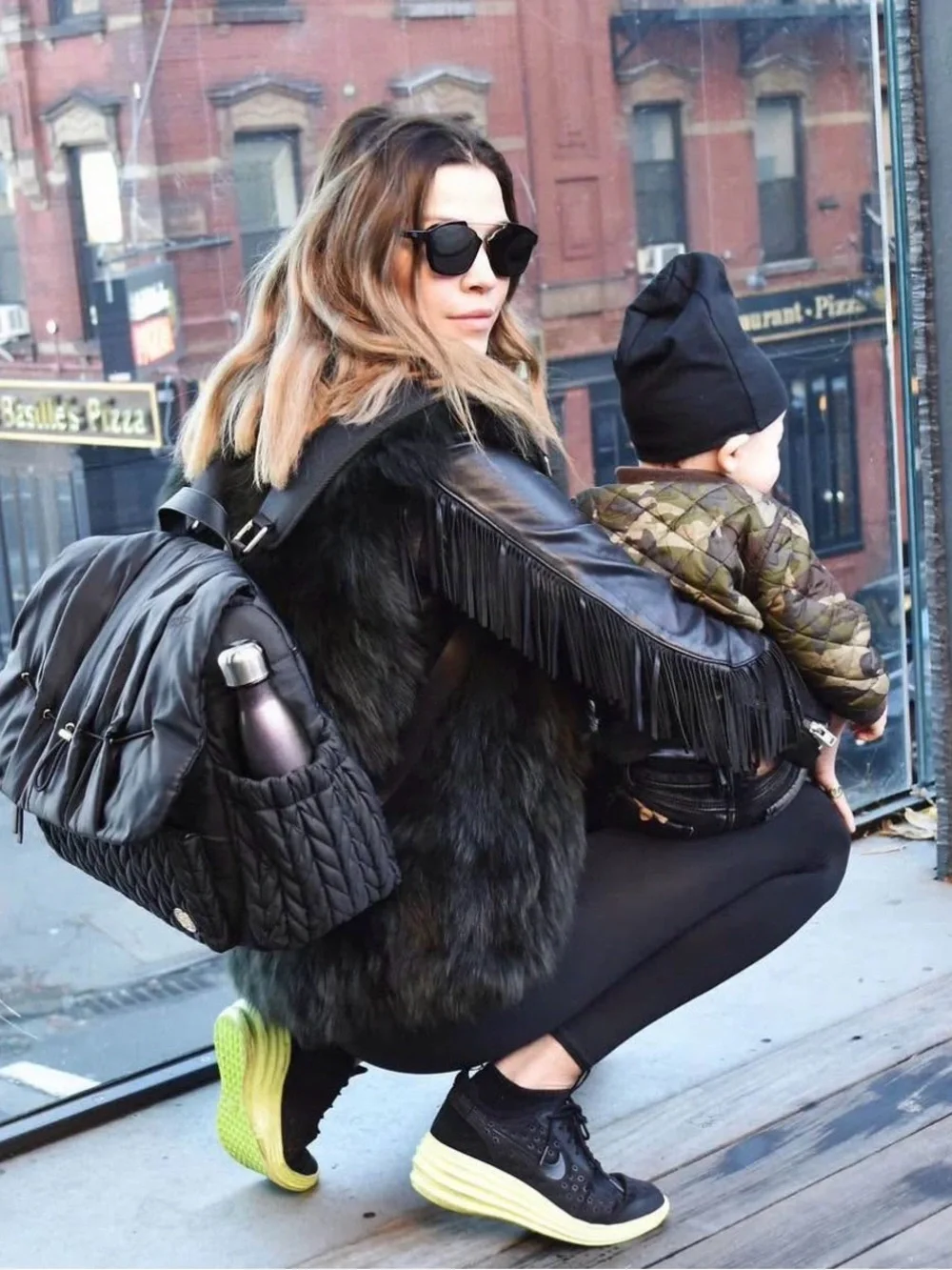 Happ- Levy Quilted Black Backpack Diaper Bag